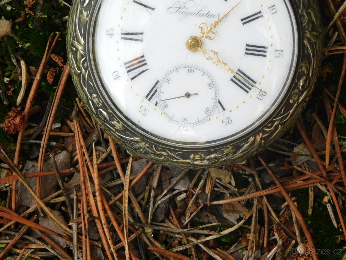 Starožitné kapesní hodinky obrovské REGULATEUR - rarita - 14