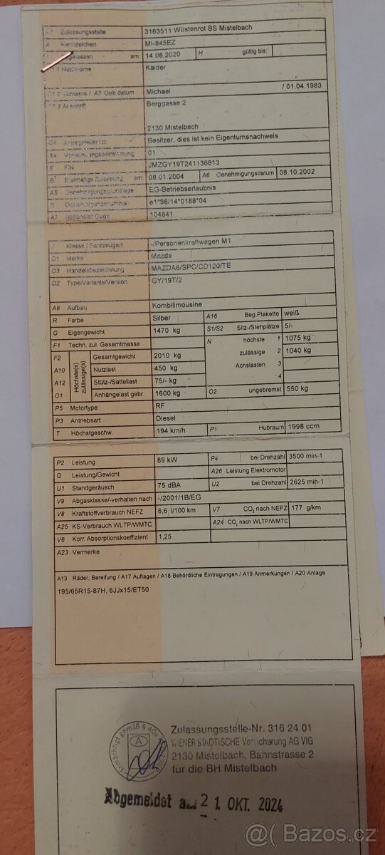 Mazda 6 2.0D, 89 kW, tažné, 248000 km - 14