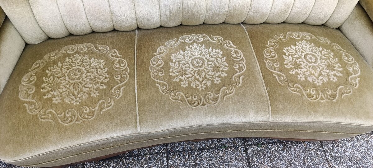 Gauč, sedačka, rustikální nábytek, masív, semiš - 14