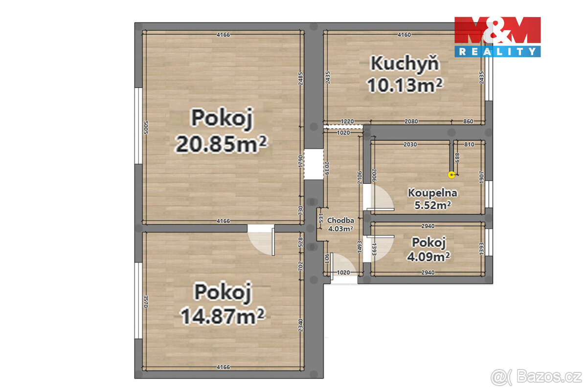 Prodej bytu 3+kk, 61 m², Pardubice, ul. Lexova - 14