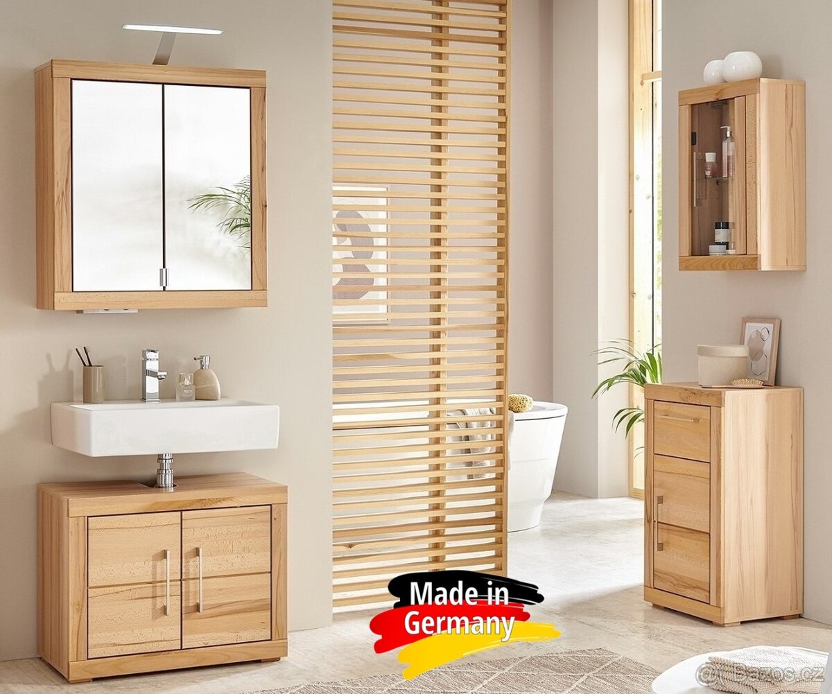 Koupelnová skříňka pod umyvadlo z masivu Buk Berlin - 14