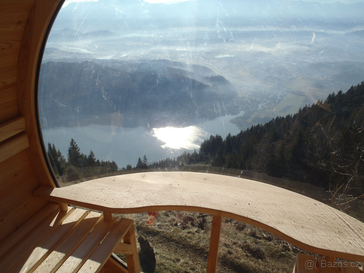 Venkovní sudová sauna s panoramatickým oknem - 14