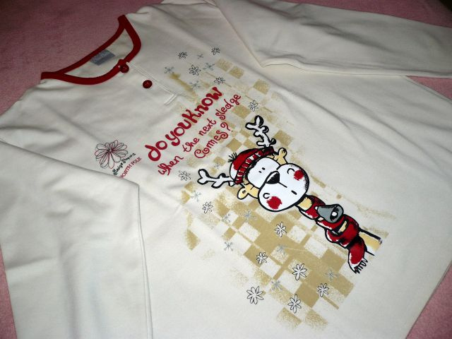 Relax oblečení / Teplé pyžamo se sobem - vel. L - 14