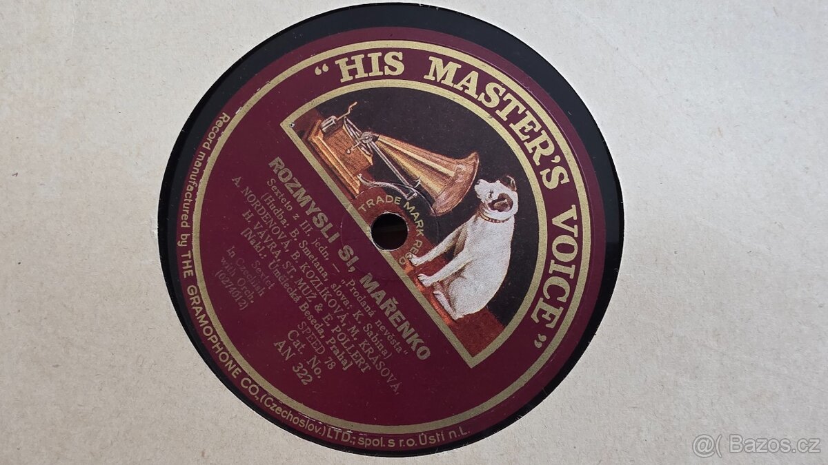 Staré šelakové desky platne LP 78 His Masters Voice - 14