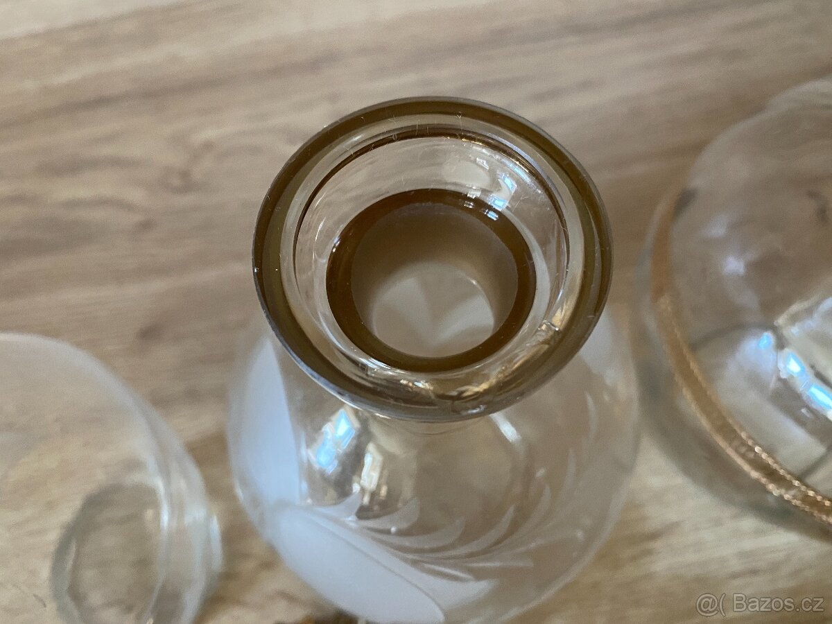 karafa stará skleněná karafa láhev na alkohol demižon - 14