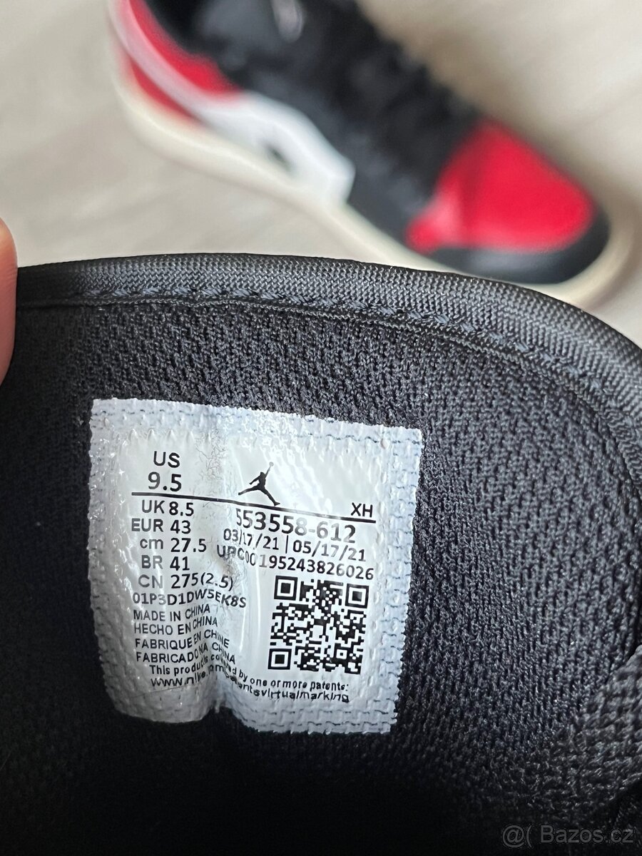 Air Jordan 1 low Bred toe EU 43 - 14