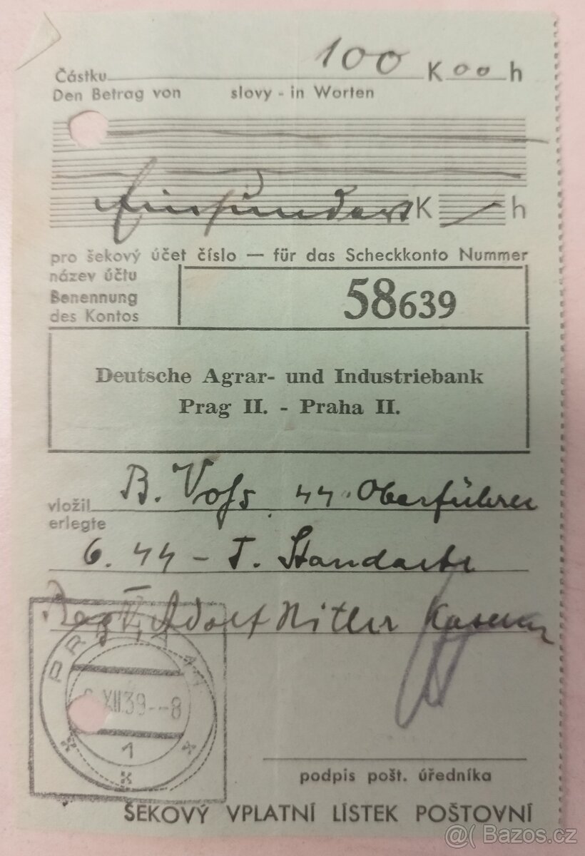 DOKUMENTY PO GENERÁL SS BERNHARD VOSS 4 - 14