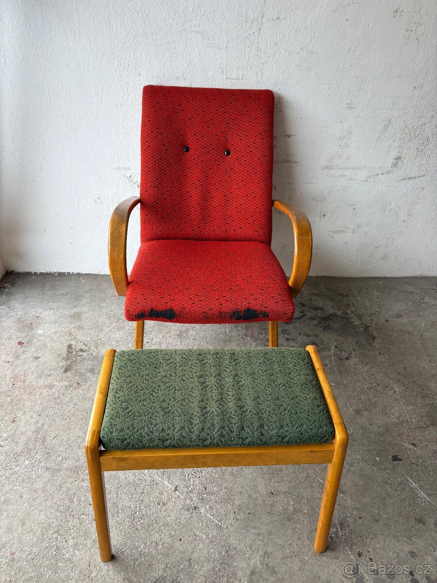 Retro křeslo s podnoží - 14