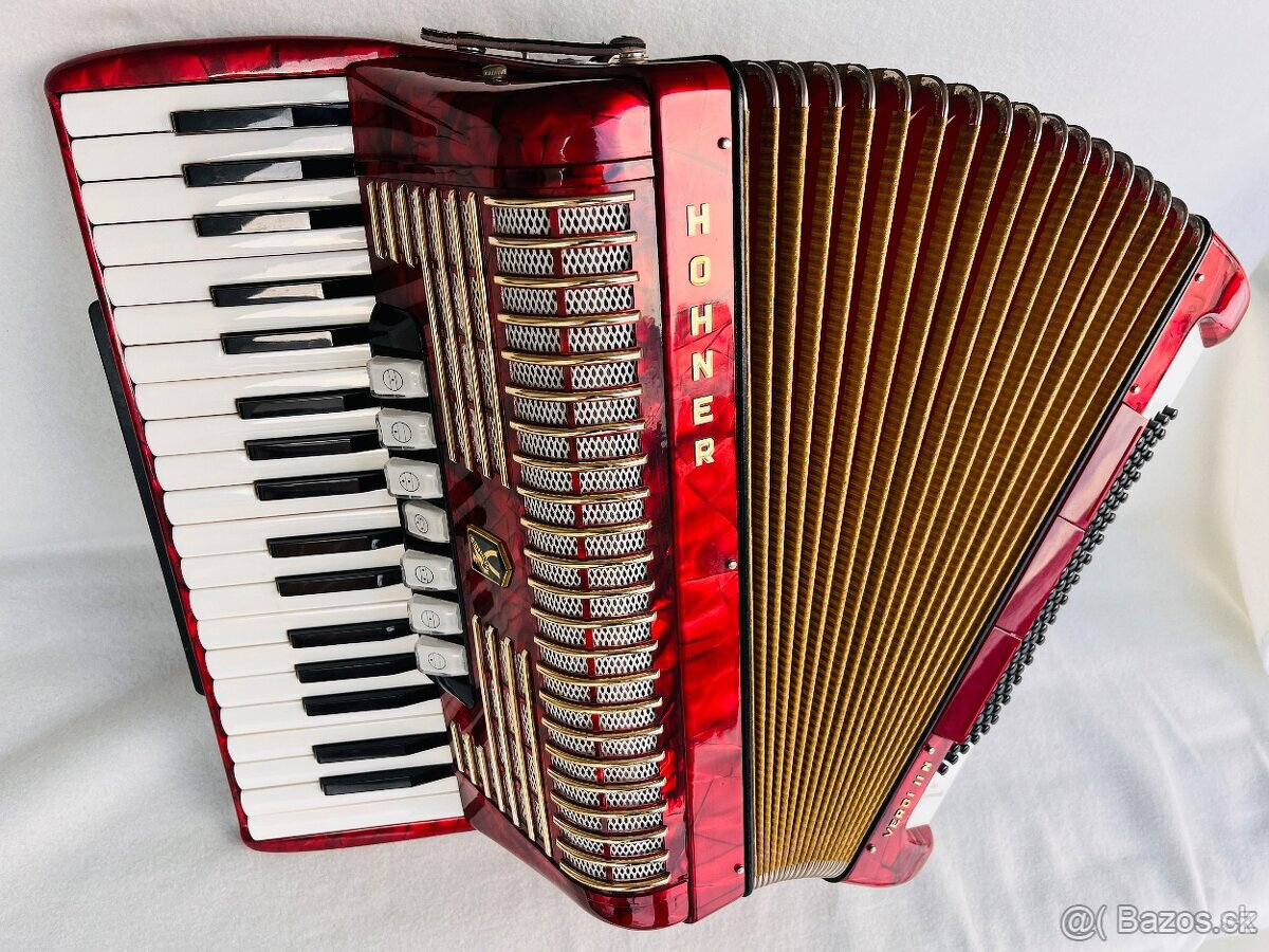 Predám akordeón Hohner Verdi II N- 96 Basový - Made in Germa - 14
