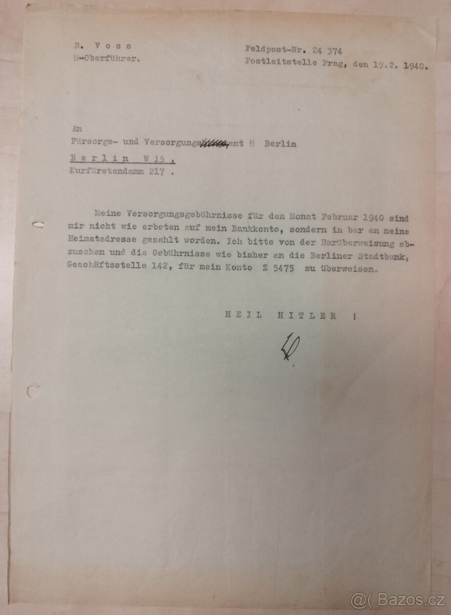 DOKUMENTY PO GENERÁL SS BERNHARD VOSS 2 - 14