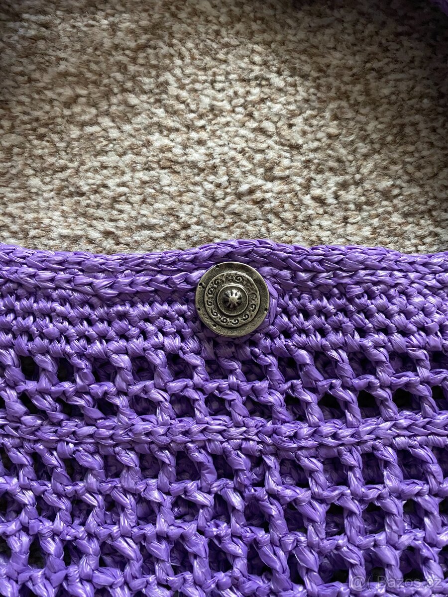 Nové lýkové tašky na knoflíky - červená, fialová - 14