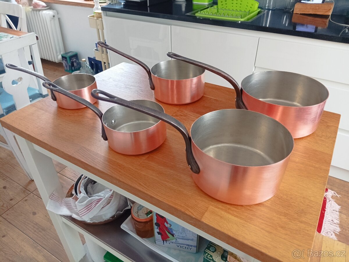 VINTAGE KVALITNÍ MĚDĚNÉ HRNCE TOURNUS FRANCIE 70.LÉTA - 14