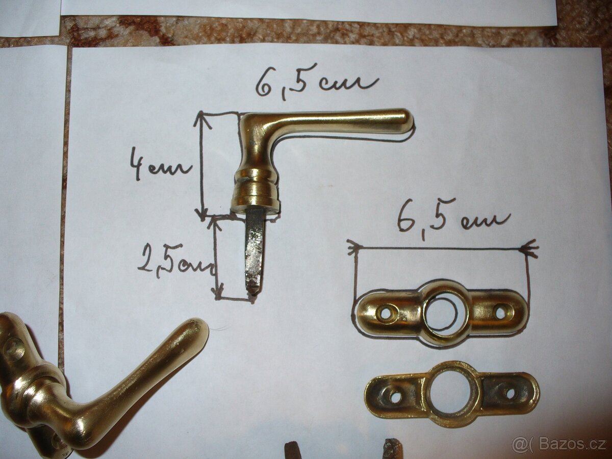 staré mosazné kličky - 14
