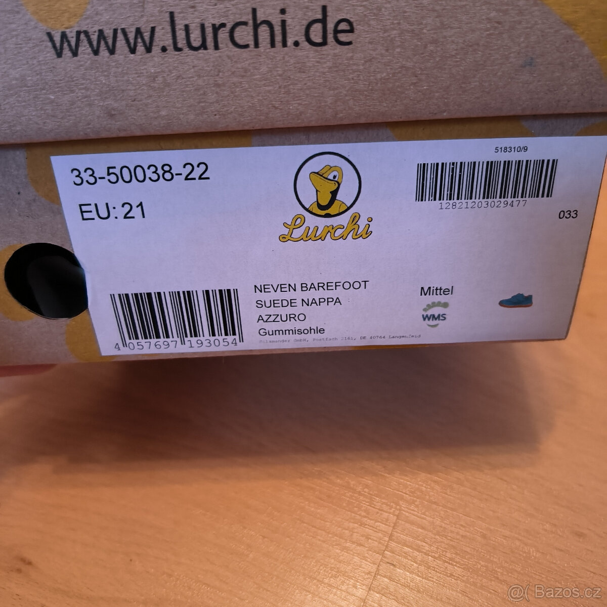 Celoroční kožené barefoot boty Lurchi modre vel. 21 - 14