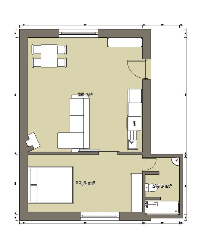 Pronajem bytu 1+1 Nížebohy 42m2 - 14