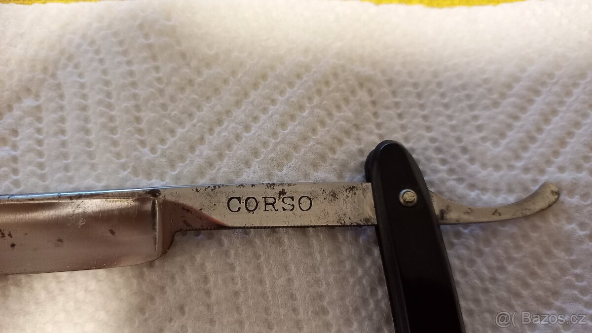 Starožitná břitva včetně pouzdra a brousku - 14