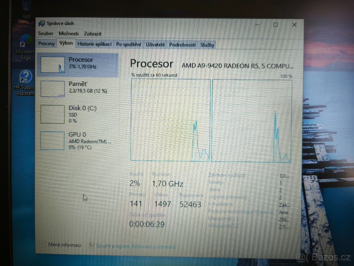 Notebook HP 15-bw052nc červený - 14