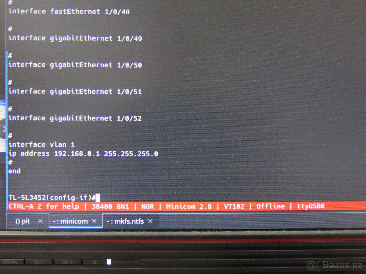 prodám plně řiditelný switch TP-Link SL3452 gui/CLI 52 portů - 14