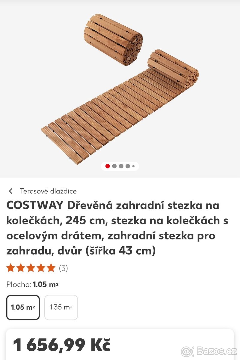 Dřevěná cesta, chodník na zahradu 245x43 - 14