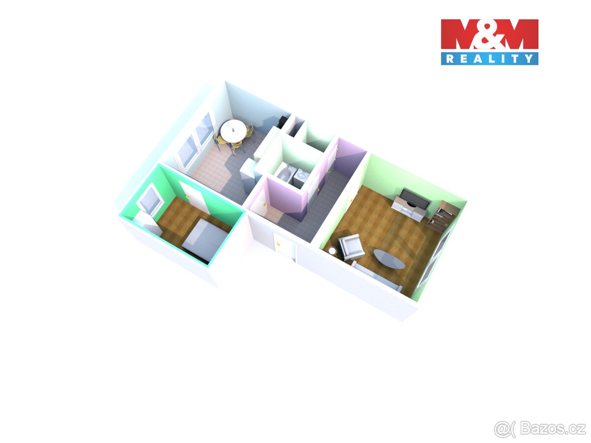 Prodej bytu 2+1, 43 m², Děčín - Rozbělesy, ul. Závodní - 14