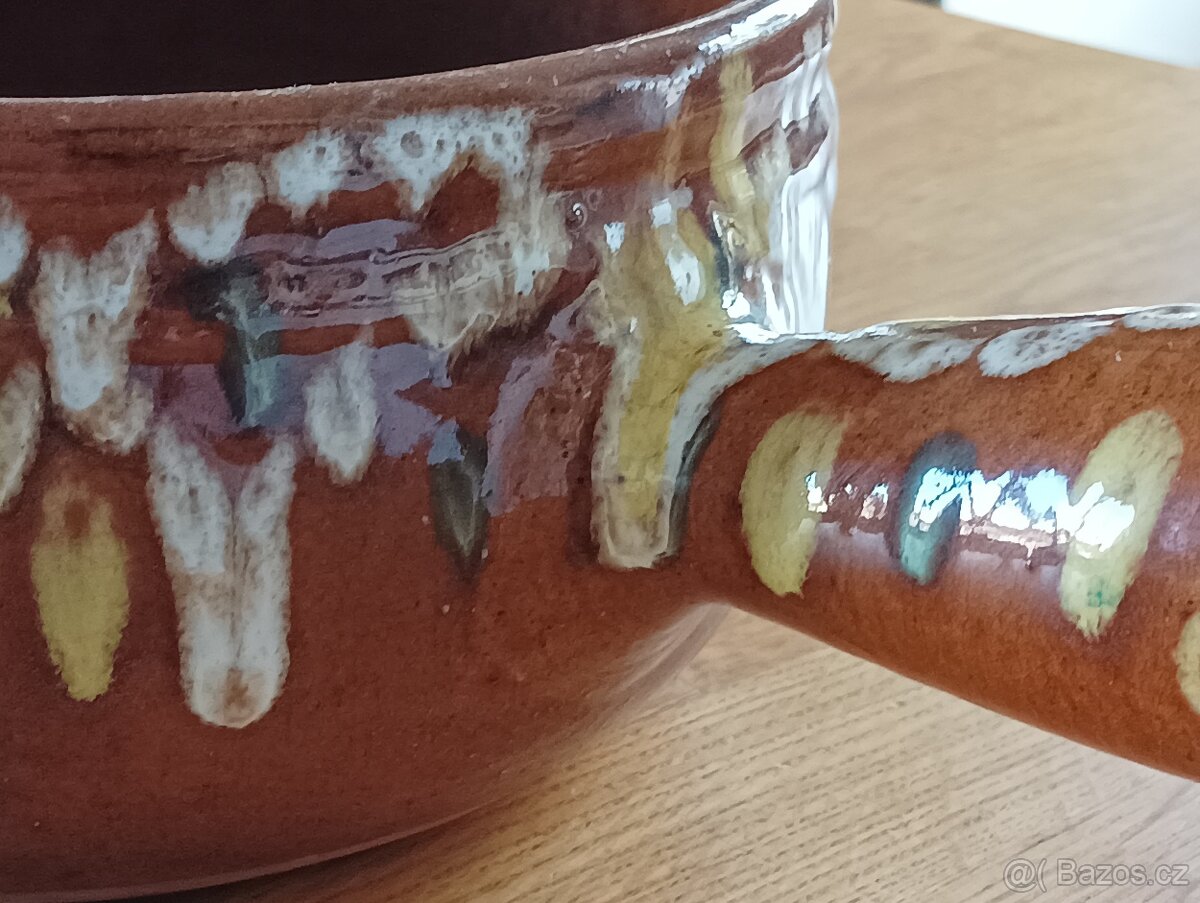 KAMENINOVÝ ABSTRAKTNĚ MALOVANÝ HRNEC GRÉS & POTIERS DIGOIN - 14