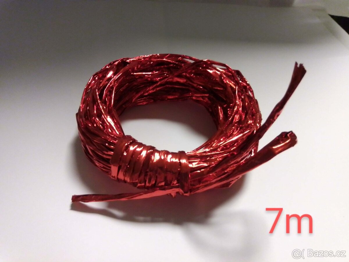 Vánoční ozdoby, dekorace barevné stuhy 10m a rozety Nové - 14