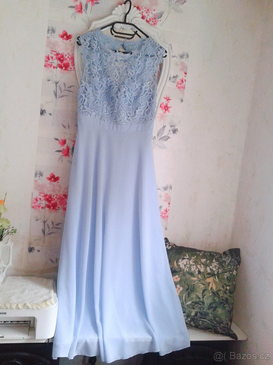 Nádherné dlouhé společenské šaty 40/42 - 14