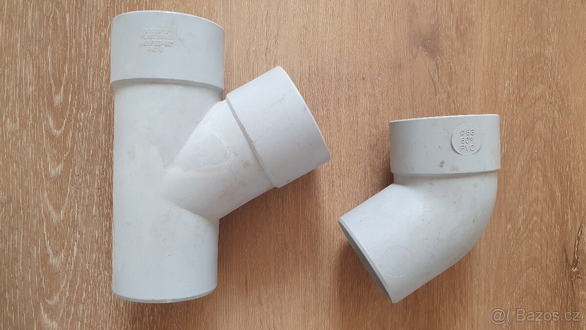 Kanalizační trubky, kolena, odbočky, redukce, atd. - 14