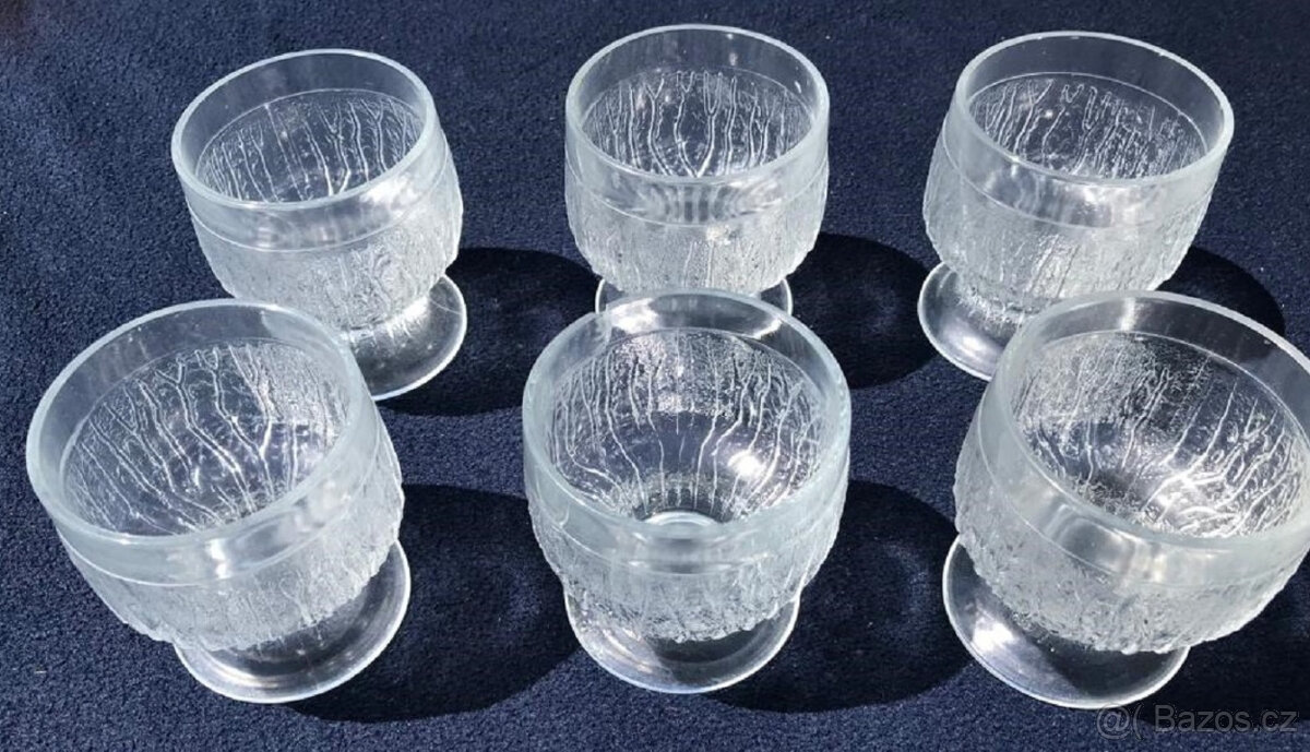 6x Pohár Sklenice na zmrzlinu kompot RETRO - 14