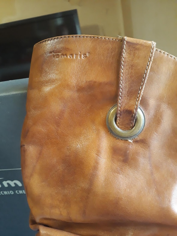 Nové kožené kozačky č.39, černé, rezavé, béžové - 14