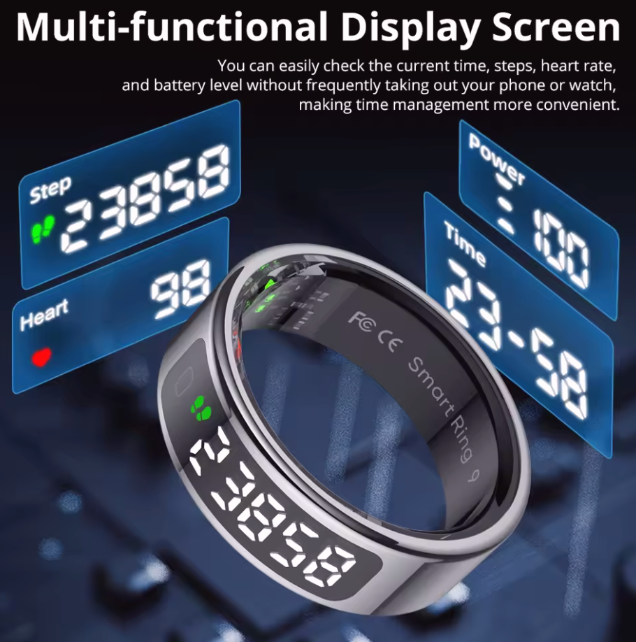 Fitness prsten s displejem a bezdrátovým nabíjením + ZÁRUKA - 14