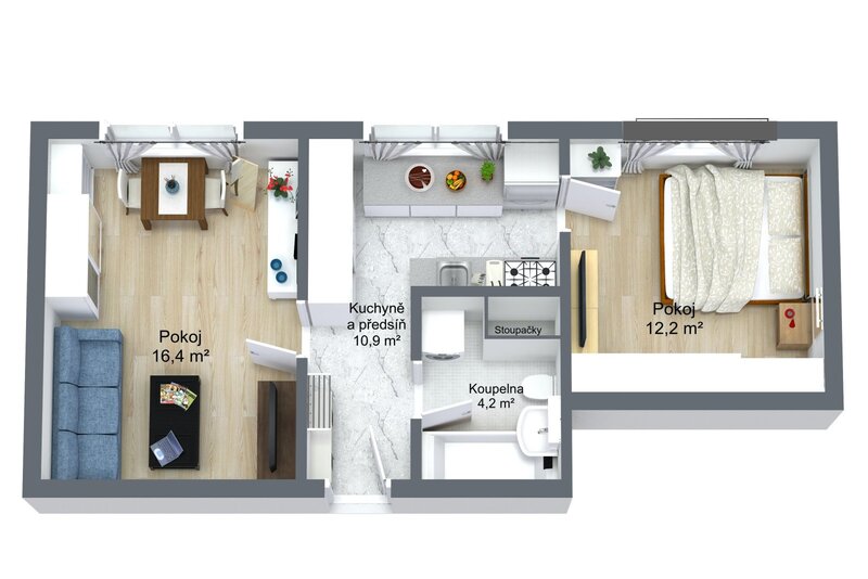 Prodej luxusního bytu 2kk (2+1) po kompletní rekonstrukci, v - 14