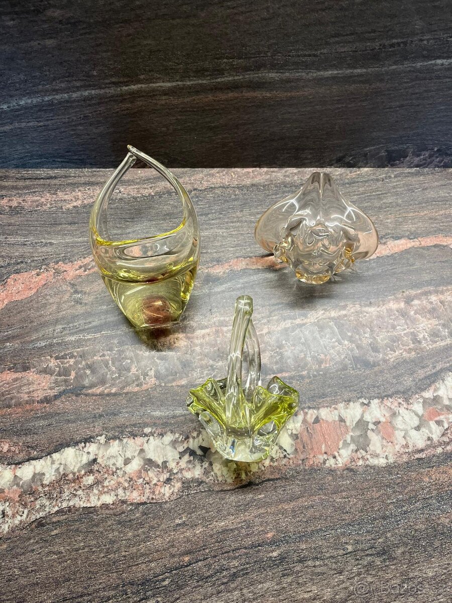 Skleněné košíky - hutní sklo - 14