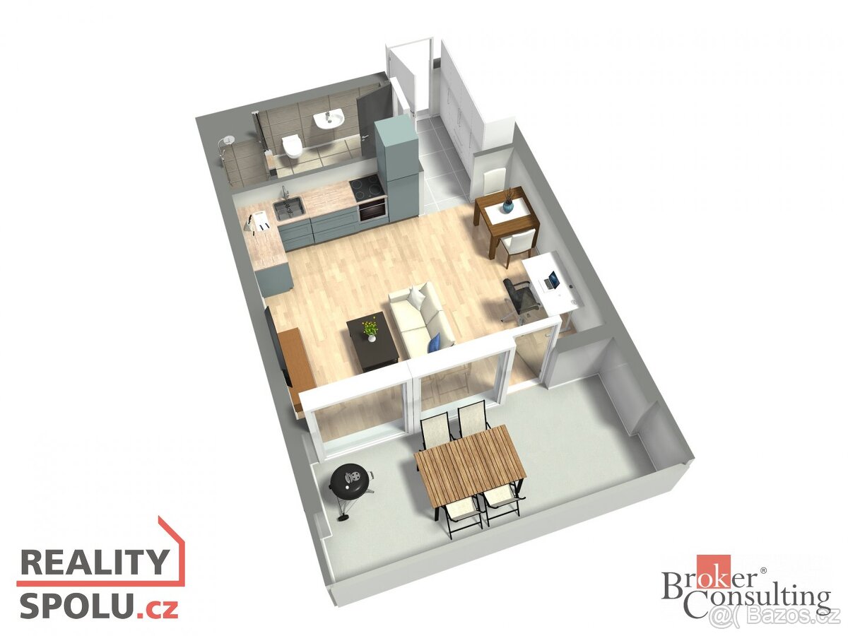 Pronájem, byty/1+kk, 35 m2, Kartónová, Východní Předměstí, 3 - 14