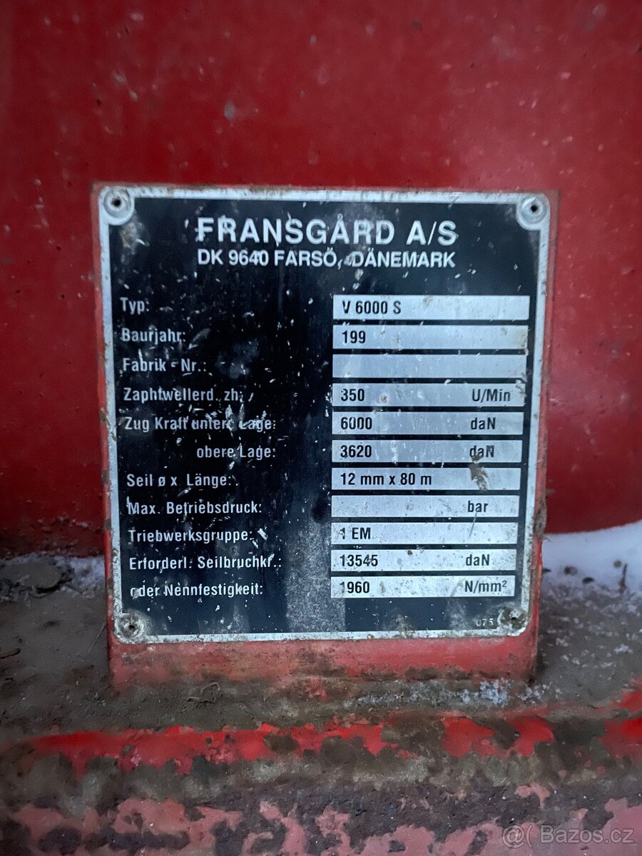 Naviják za traktor FRANSGARD 6T -pěkný stav- - 14