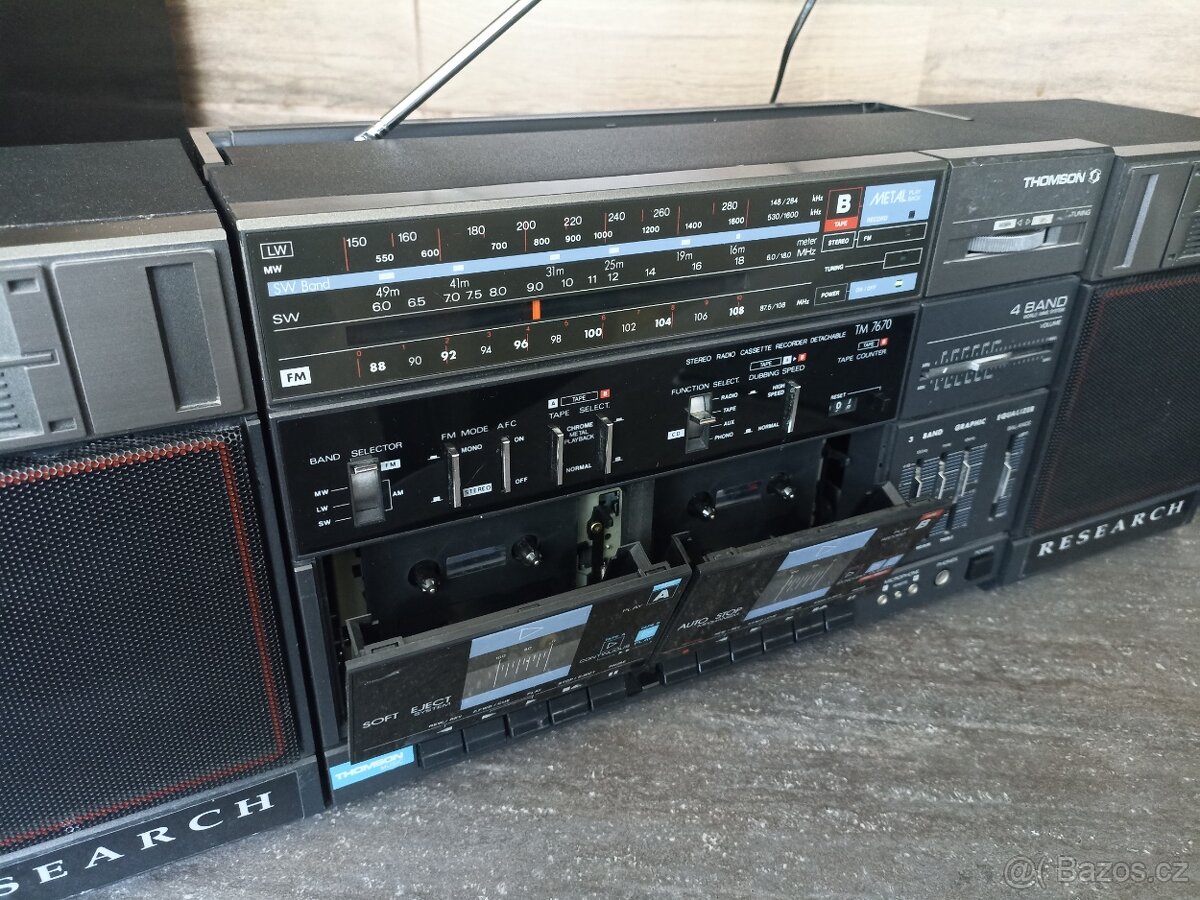 Sběratelský retro magnetofon Thomson Research TM 7670 – rádi - 14