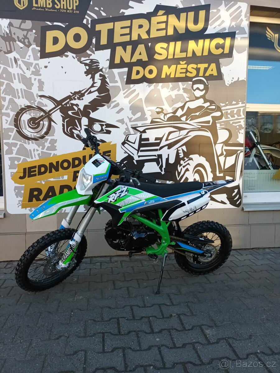 Pitbike Thunder 125cc 17x14 E-start zelená - 14