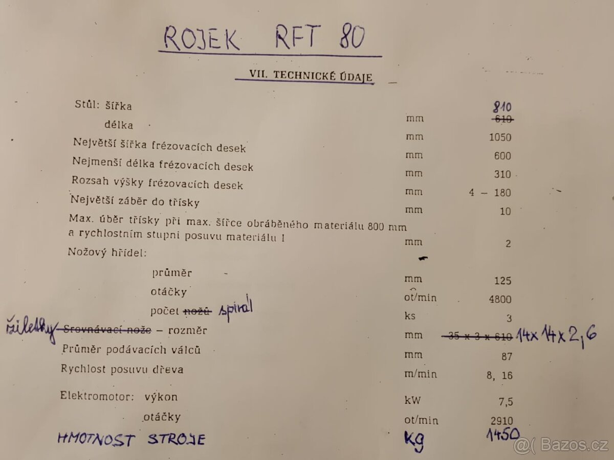 Žiletkový litinový protah Rojek 80cm s elektrickým zdvihem - 14