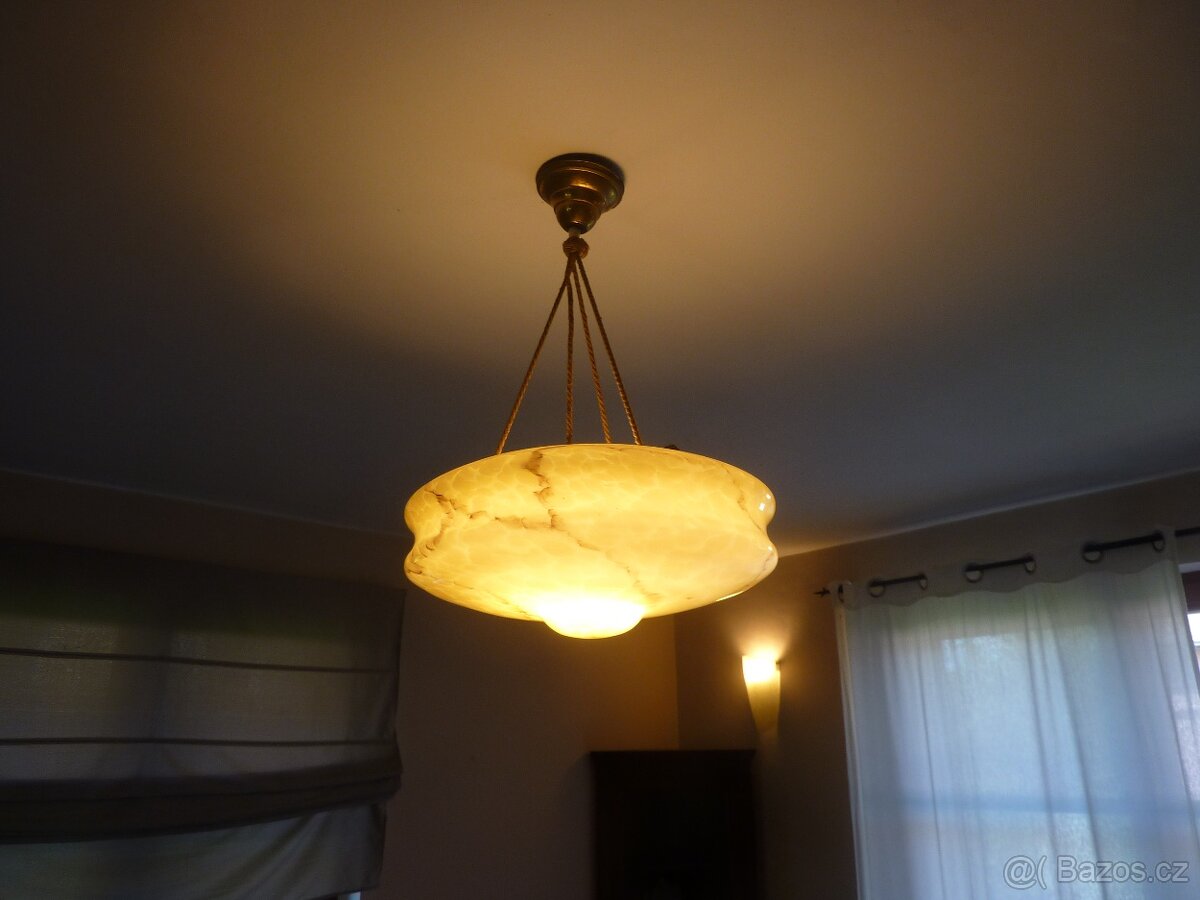 Starožitný lustr - sklo - 14