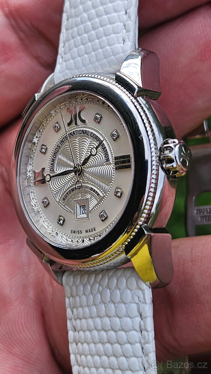 Diamantové automatické dámske hodinky DIC A9261A biele - 14