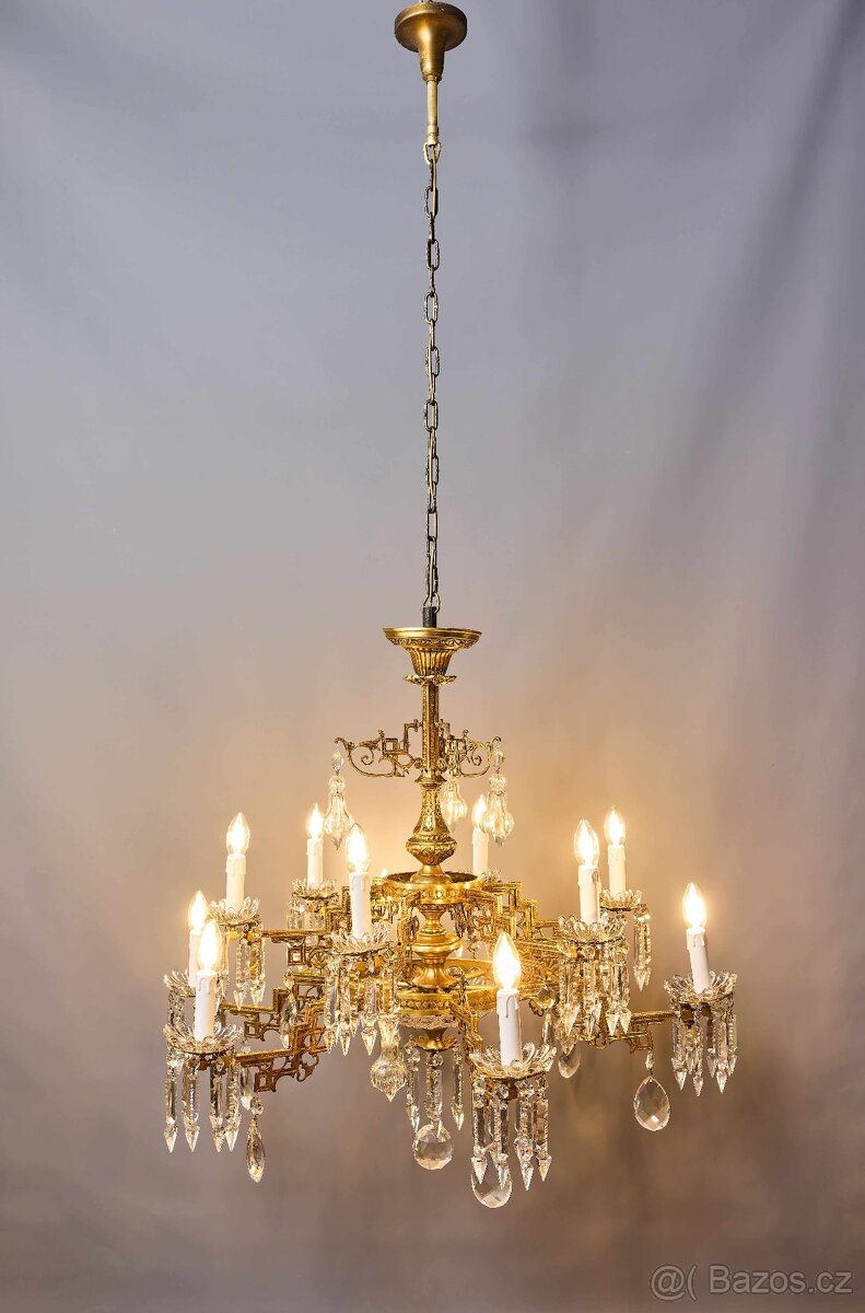 Velký lustr Art Deco na 12 žárovek - 14