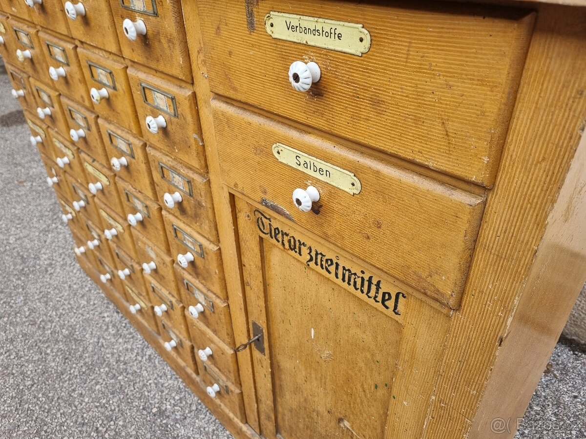 KRÁSNÝ STARÝ KUPECKÝ REGÁL V PŮVODNÍ PATINĚ-NĚMECKÝ REGÁL - 14