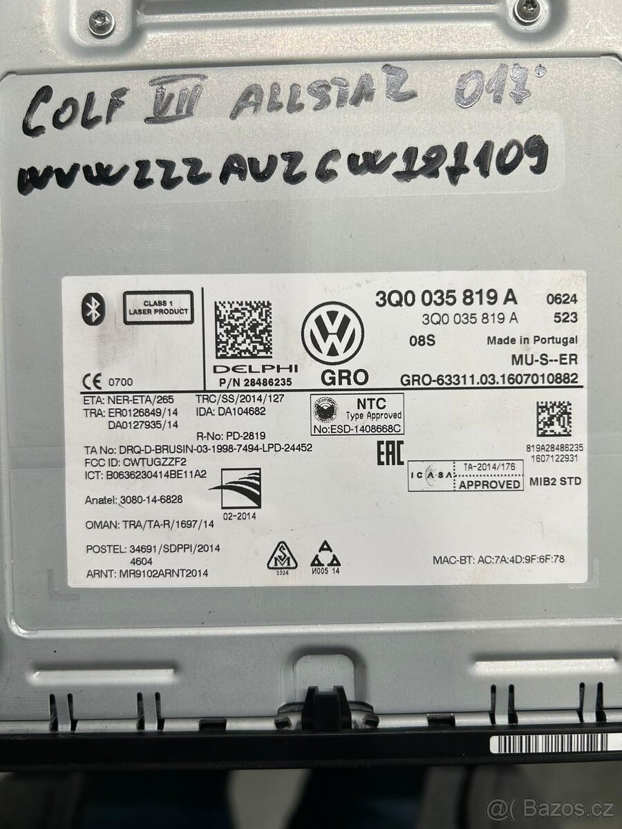 Prodám autorádio VW GOLF 7 - 14