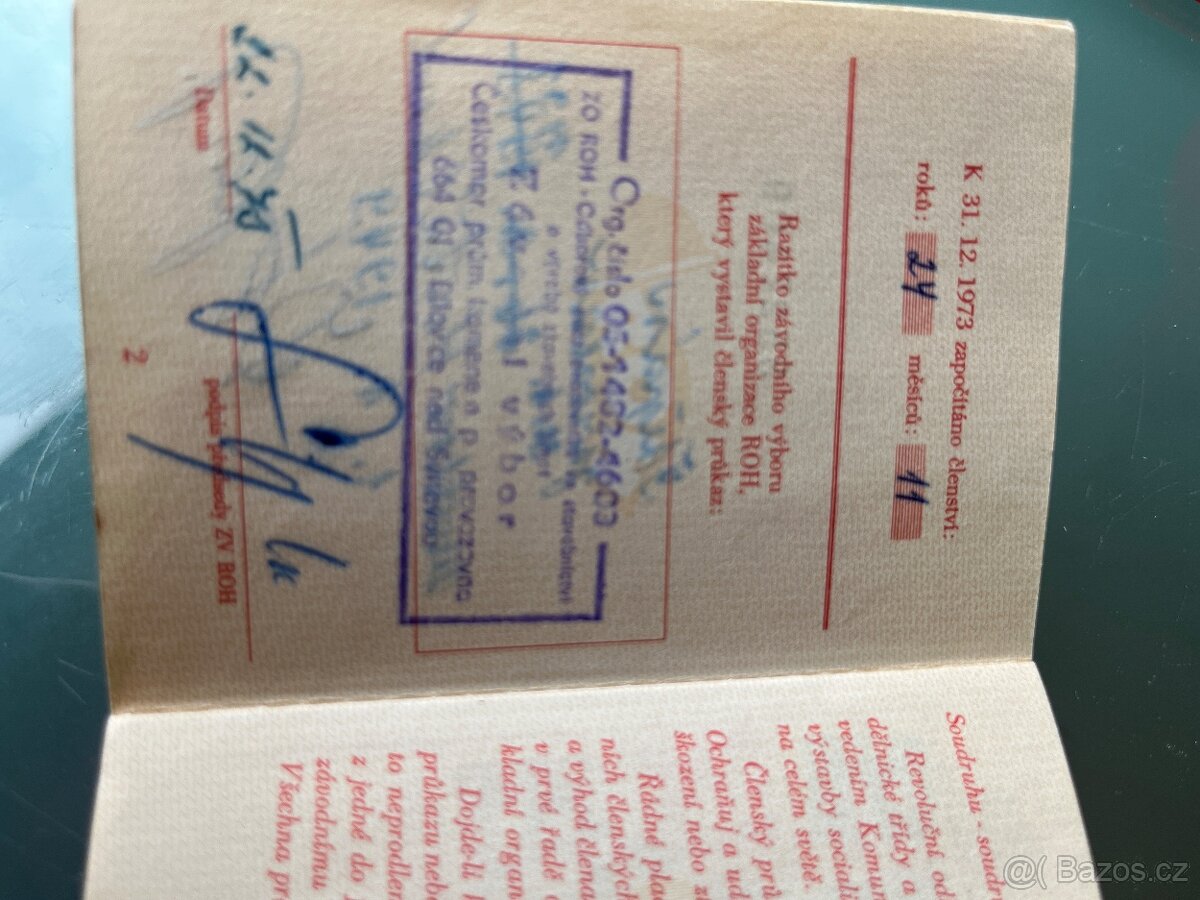 Sběratelský komplet – 138 členských průkazů ROH - 14