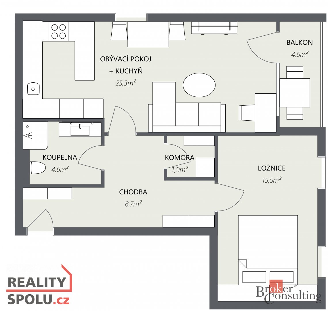 Pronájem, byty/2+kk, 56 m2, Nová, Chotěšov, Plzeň-jih [ID 79 - 14
