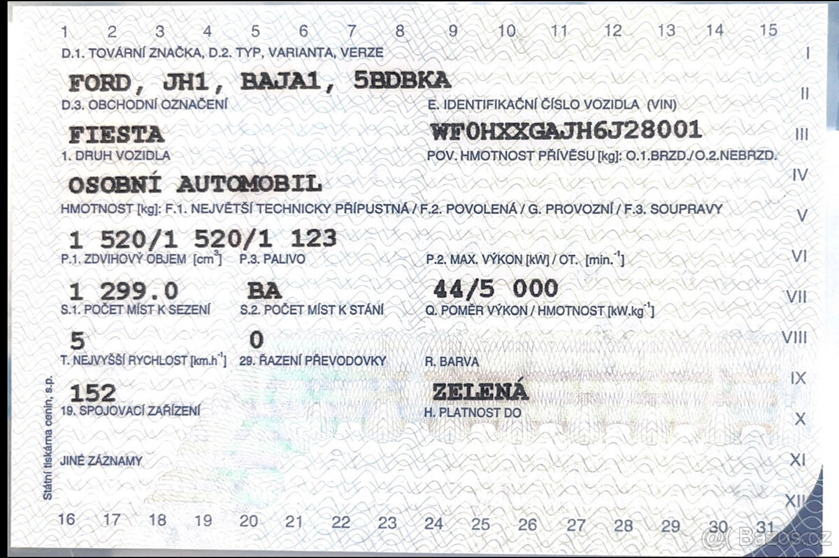 prodám Ford Fiesta 1,3 44kw , 2006 - 14