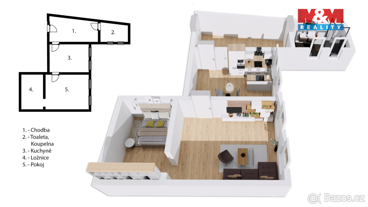 Prodej bytu 1+1, 60 m², Králíky, ul. Dlouhá - 14