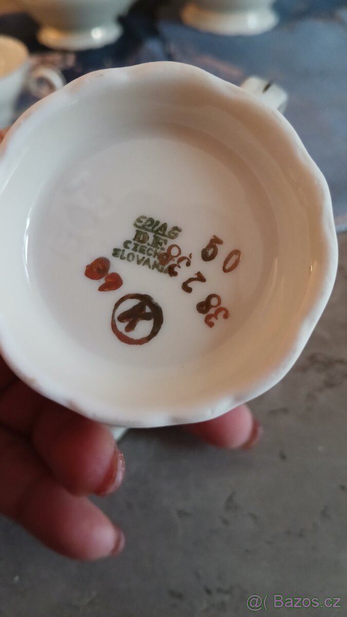 Prodám krásný retro mocca kávový/čajový servis EPIAG D.E. - 14