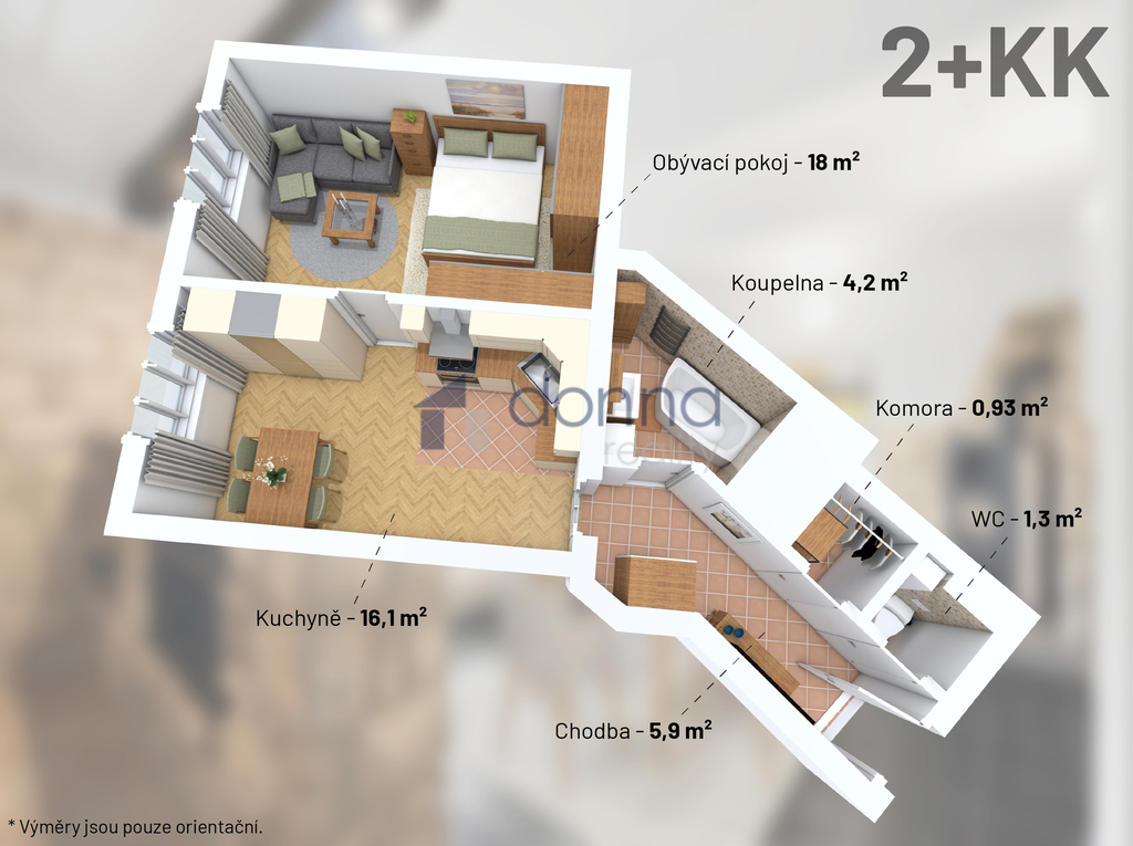 2+kk, 46,1m2, Praha 4 - Nusle, ulice V Horkách - 14