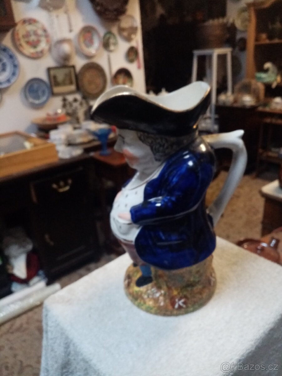Starožitný keramický glazurovaný džbán - 14